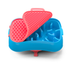 4-in-1 Slow Feeder Dog Bowl - Blue Bowl and Warm Ocean Red Lickmat