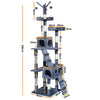 4Paws Cat Tree Scratching Post House Furniture Bed Luxury Plush Play 200cm - Grey