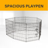 4Paws 8 Panel Playpen Puppy Exercise Fence Cage Enclosure Pets Black All Sizes - 36" - Black