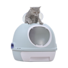 YES4PETS Cat Toilet Litter Box Tray House W Sky window Drawer Photocatalyst Purifier Blue