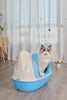 YES4PETS Large Hooded Cat Toilet Litter Box Tray House With Scoop Blue