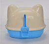 YES4PETS Medium Hooded Cat Toilet Litter Box Tray House With Scoop Blue