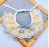 Pet Bib Adjustable Saliva Towel Lace Pearl Pendant Dog Collar - Size S