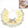 Pet Bib Adjustable Saliva Towel Lace Pearl Pendant Dog Collar - Size S