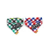 Pure Cotton Plaid Dog Scarf Small And Medium-Sized Dog Saliva Towel - Size S 20-30Cm - Red