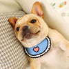 Dog Cat Saliva Towel Love Bib Pet Triangle Scarf Small Dog Collar - Size S - Blue