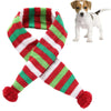 Dog Scarf Christmas Pet Accessories Winter Warmth Pet Scarf - Size Xl Red And Green Stripes