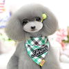Pure Cotton Plaid Dog Scarf Small And Medium-Sized Dog Saliva Towel - Size S 20-30Cm - Green