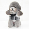 Dog Shawl Small Cloak Pet Bow Ttie Saliva Towel Pet Accessories - Size M - Black White Grid