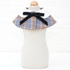 Dog Shawl Small Cloak Pet Bow Ttie Saliva Towel Pet Accessories - Size M - Black White Grid