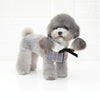Dog Shawl Small Cloak Pet Bow Ttie Saliva Towel Pet Accessories - Size M - Black White Grid