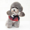 Dog Shawl Small Cloak Pet Bow Ttie Saliva Towel Pet Accessories - Size M - Black White Grid
