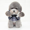 Dog Shawl Small Cloak Pet Bow Ttie Saliva Towel Pet Accessories - Size M - Black White Grid