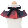 Dog Shawl Small Cloak Pet Bow Ttie Saliva Towel Pet Accessories - Size M - Black White Grid