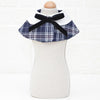 Dog Shawl Small Cloak Pet Bow Ttie Saliva Towel Pet Accessories - Size L - Black White Grid