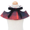 Dog Shawl Small Cloak Pet Bow Ttie Saliva Towel Pet Accessories - Size S - Gray Yellow Grid