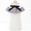 Dog Shawl Small Cloak Pet Bow Ttie Saliva Towel Pet Accessories - Size S - Gray Yellow Grid