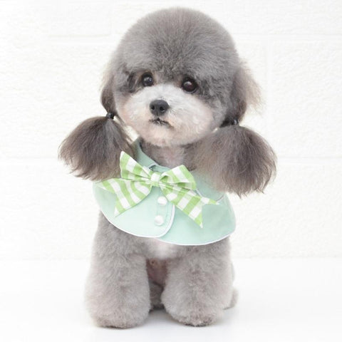 Pet Accessories Dog Small Shawl Bib Saliva Towel Triangle Scarf - Size S - Light Green