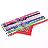 Adjustable Dog Bandana Leather Printed Soft Scarf Collar Neckerchief For Puppy Pet - Size M - Pink