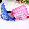 Adjustable Dog Bandana Leather Printed Soft Scarf Collar Neckerchief For Puppy Pet - Size M - Magenta