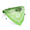 Adjustable Dog Bandana Leather Printed Soft Scarf Collar Neckerchief For Puppy Pet - Size M - Magenta