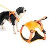 Vibe Geeks Ultimate 2-in-1 Reflective No-pull Dog Harness with Retractable Leash and Control Handle - Orange - Xl