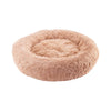 Large-60cm peach PawfectFriend Dog Pet Cat Calming Bed Plush Beds Large Fluffy Donut Comfy Cushion Puppy Mat