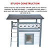 Cat House Weatherproof 2-Story Indoor Outdoor Wooden Shelter Bitumen Roof