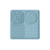 Multi-Functional Slow Feeder Mat for Dogs- Anti-Slip Lick Pad with Multiple Textures Square 2PCS (Blue & Black)