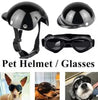 Size L Black Pet Helmet & Goggles Set - Adjustable Safety Gear for Dogs, UV Protection, Durable ABS Material, Stylish Outdoor Accessory