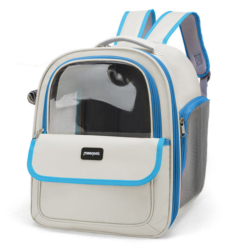 Blue Pet Carrier Backpack - Space Capsule Design for Cats & Small Dogs