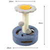 Blue Bold Flower Cat Scratching Post - Interactive Plush & Sisal Cat Toy with Teaser Balls