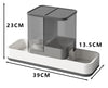 Grey 2-in-1 Automatic Pet Water and Food Dispenser - Gravity Feeder for Cats and Dogs
