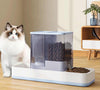Blue 2-in-1 Automatic Pet Water and Food Dispenser - Gravity Feeder for Cats and Dogs