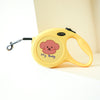 Yellow 5m Cartoon Retractable Dog Leash for Golden Retriever & Poodle Puppies - Durable, Tangle-Free Pet Walking Essential