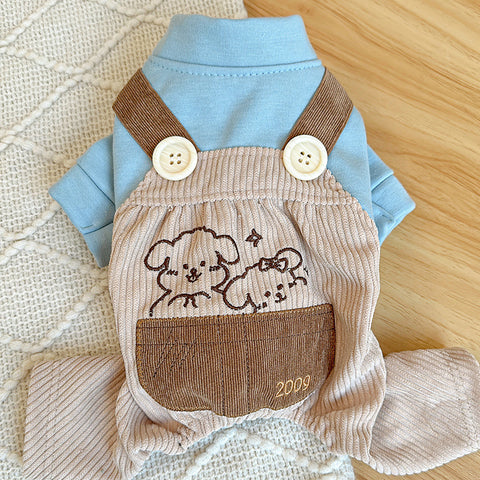 S Cute Little Backless Trousers Cute Four-Legged Dog Clothes - Spring/Summer Pet Outfit, Soft & Breathable