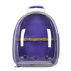 Purple Stylish Transparent PVC Pet Carrier Backpack - Large Capacity, Multi-Use for Birds & Cats(Including Wooden Stick)