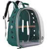 Green Stylish Transparent PVC Pet Carrier Backpack - Large Capacity, Multi-Use for Birds & Cats(Including Wooden Stick)