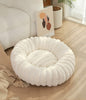 White Plush Pet Bed - 40cm Round Dog & Cat Mat, Cozy PP Cotton Filled, Comfortable Pet Supplies