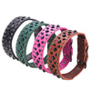 Size S Pink 1 pack Stylish PU Leather Dog Collar with Spikes - Adjustable, Durable & Comfortable for Medium to Large Breeds
