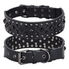 Size L Black 1 pack Stylish PU Leather Dog Collar with Spikes - Adjustable, Durable & Comfortable for Medium to Large Breeds