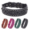 Size L Black 1 pack Stylish PU Leather Dog Collar with Spikes - Adjustable, Durable & Comfortable for Medium to Large Breeds