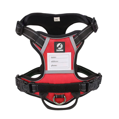 Size XL Red Reflective No-Pull Dog Harness - Adjustable & Durable for Large Breeds, Anti-Escape Design