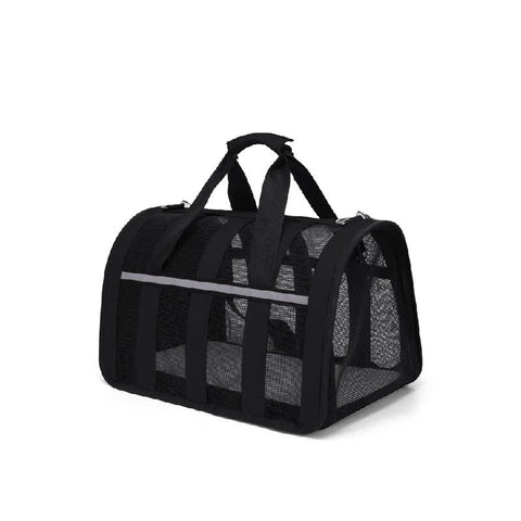 Size S Black Foldable Pet Carrier Bag - Lightweight, Breathable, and Spacious for All Seasons