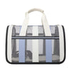 Size S Blue And White Foldable Pet Carrier Bag - Lightweight, Breathable, and Spacious for All Seasons