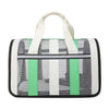 Size M Green And White Foldable Pet Carrier Bag - Lightweight, Breathable, and Spacious for All Seasons
