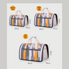 Size L Black And Blue Foldable Pet Carrier Bag - Lightweight, Breathable, and Spacious for All Seasons