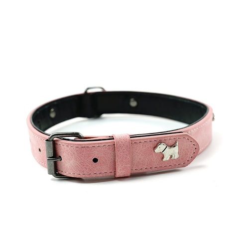 2 PCS Soft Leather Dog Collar - Adjustable & Durable for Medium/Large Dogs S-(48*2.0cm)