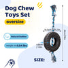 Red Interactive Tire Rope Dog Toy - Heavy Duty Chew Toy for Dental Health & Play