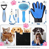Blue 5-Piece Pet Grooming Kit - Cat & Dog Brushes, Nail Clippers & More